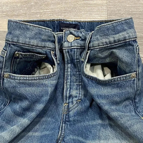 Lucky Brand Drew Mom‎ Jeans Womens 8x29 High rise Tapered Blue Buttonfly EUC - Picture 10 of 16